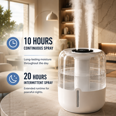 EasyBreathe Smart Mist™ Aromatherapy Humidifier with Night Light  - 6.8L Dual Nozzle