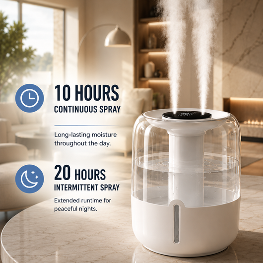 EasyBreathe Smart Mist™ Aromatherapy Humidifier with Night Light  - 6.8L Dual Nozzle